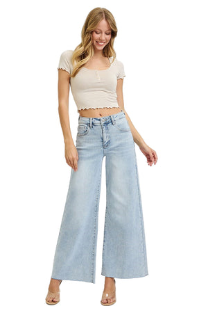 Risen Jean - High Rise Ankle Wide Palazzo Jeans - PWA21038L - SaltTree