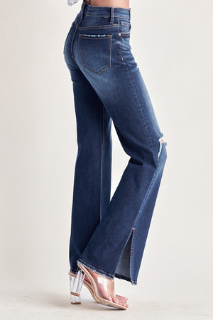 Risen Jeans - High Rise Distressed Wide Flare Jeans - RDP5385 - SaltTree