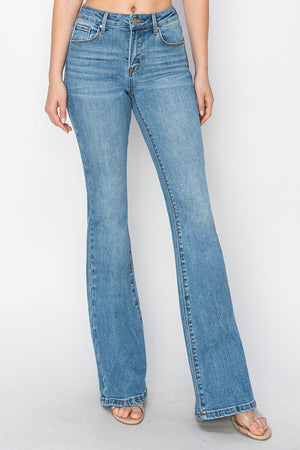 Risen Jeans - Mid Rise Basic Flare Jeans - RDP5404 - SaltTree