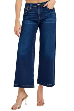 Risen Jeans - High Rise Crop Wide Jeans - RDP5921 - SaltTree