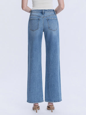 Vervet - High-Rise Medium Wash Full-Length Wide-Leg Jeans (32" Inseam) - T6184-SaltTree