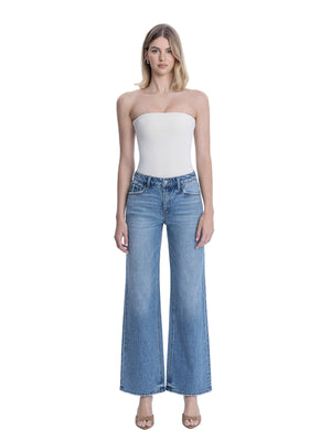 Vervet - High-Rise Medium Wash Full-Length Wide-Leg Jeans (32" Inseam) - T6184-SaltTree