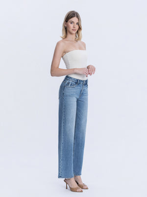 Vervet - High-Rise Medium Wash Full-Length Wide-Leg Jeans (32" Inseam) - T6184-SaltTree