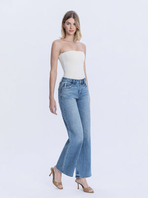Vervet - High-Rise Medium Wash Full-Length Wide-Leg Jeans (32" Inseam) - T6184-SaltTree