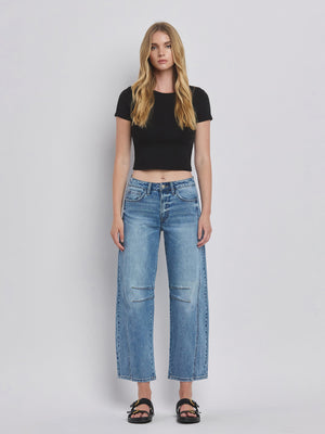 Vervet - High-Rise Dart Structured Fit Barrel Leg Jeans (27" Inseam) - T6514-SaltTree