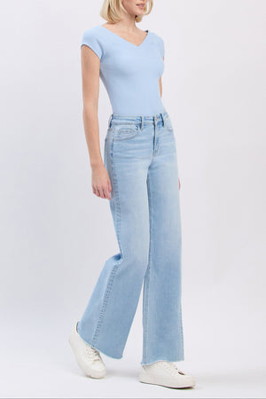 Vervet Denim - High Rise Hem Wide Leg Jeans - T6688 - SaltTree