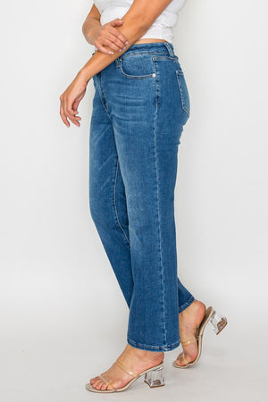bytos Full Size Cat's Whiskers Mid Rise Ankle Jeans - SaltTree