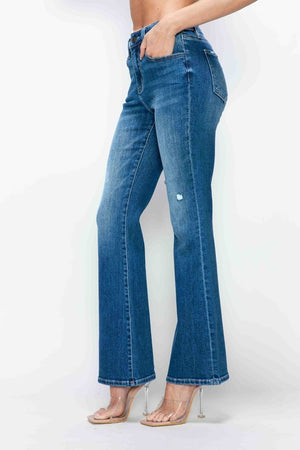 bytos Full Size High Rise Bootcut Jeans with Pockets - SaltTree