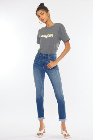 Kancan - Janice High Rise Cigarette Leg Jeans - ESSENTIAL, KC20000 - SaltTree