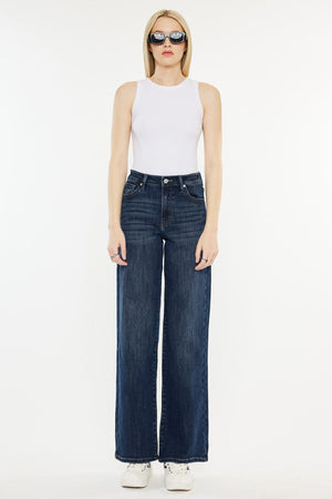 Kancan - Samia High Rise Wide Leg Jeans - Essential, kc20030D - SaltTree