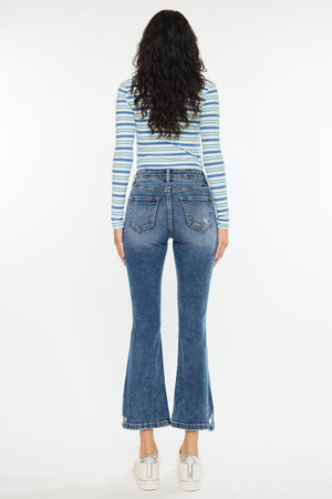 Miley High Rise Cropped Flare Jeans - Essential, KC20057D - SaltTree