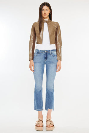 Kancan - Savanna Mid Rise Cropped Flare Jean - Essential, KC20058M - SaltTree