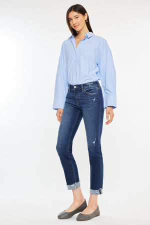 Kancan - Emely Mid Rise Slim Straight Leg Jeans - Essential, KC20062D - SaltTree