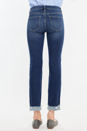 Kancan - Emely Mid Rise Slim Straight Leg Jeans - Essential, KC20062D - SaltTree