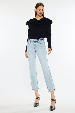 Kancan - Mid Rise Crop Straight Jean - Essential, KC20063M - SaltTree