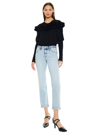 Kancan - Mid Rise Crop Straight Jean - Essential, KC20063M - SaltTree