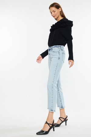 Kancan - Mid Rise Crop Straight Jean - Essential, KC20063M - SaltTree