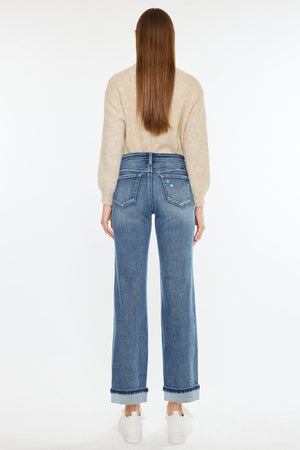 Kancan - Carrie Mid Rise True Straight Leg Jeans - Essential, KC20064M - SaltTree