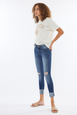 Kancan - Women's Low Rise Super Skinny Jeans - Distressed - KC8245-NV - SaltTree
