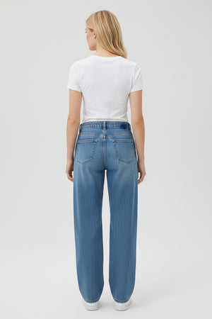 Wax Jeans - Women's High Waisted Straight Leg Denim - 90384