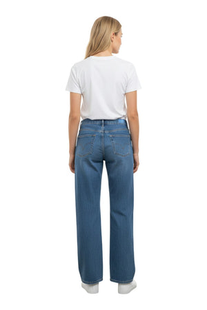 Wax Jeans - Women's Low Rise Wide Leg Denim Pants - 90418