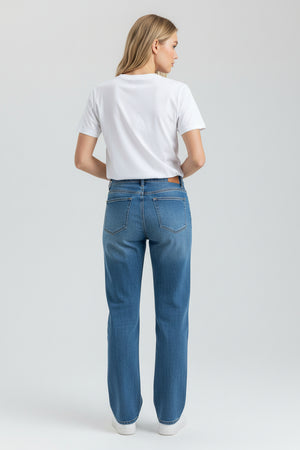 Wax Jeans - Women's Low Rise Wide Leg Denim Pants - 90403