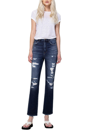 Flying Monkey - Yoko - Distressed Super High Rise Straight Jeans - F4369 - SaltTree