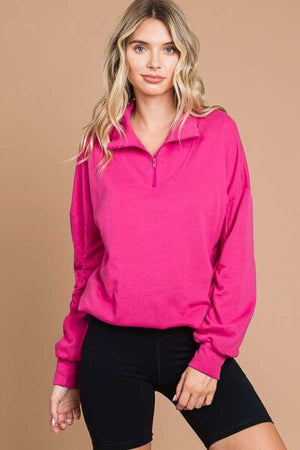 Culture Code Full Size Half Zip Long Sleeve Sweatshirt - SaltTree