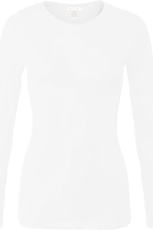 Bozzolo Women's Basic Round Neck Warm Soft Stretchy Long Sleeves T Shirt - SaltTree