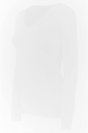 Bozzolo Women's Basic V-Neck Warm Soft Stretchy Long Sleeves T Shirt - SaltTree