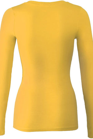 Bozzolo Women's Basic V-Neck Warm Soft Stretchy Long Sleeves T Shirt - SaltTree