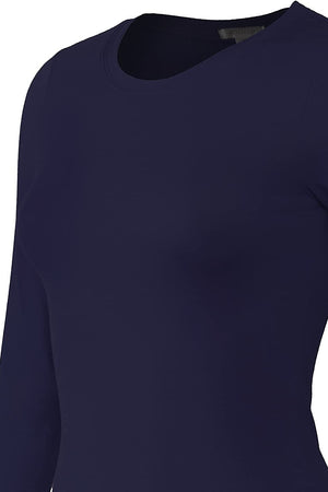 Bozzolo Women's Basic Round Neck Warm Soft Stretchy Long Sleeves T Shirt - SaltTree