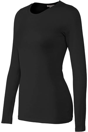Bozzolo Women's Basic Round Neck Warm Soft Stretchy Long Sleeves T Shirt - SaltTree