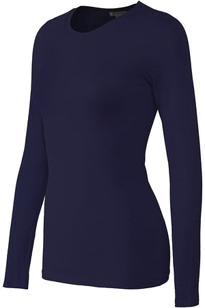 Bozzolo Women's Basic Round Neck Warm Soft Stretchy Long Sleeves T Shirt - SaltTree