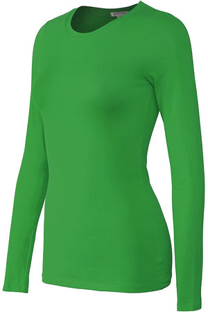 Bozzolo Women's Basic Round Neck Warm Soft Stretchy Long Sleeves T Shirt - SaltTree