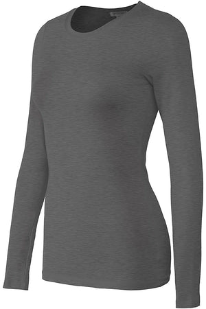 Bozzolo Women's Basic Round Neck Warm Soft Stretchy Long Sleeves T Shirt - SaltTree