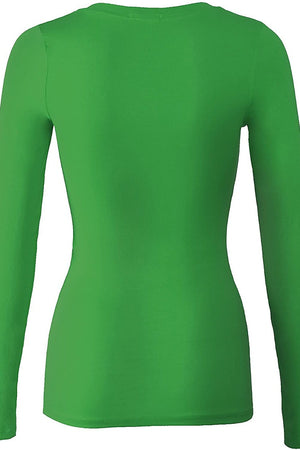 Bozzolo Women's Basic Round Neck Warm Soft Stretchy Long Sleeves T Shirt - SaltTree