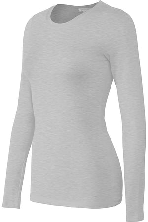 Bozzolo Women's Basic Round Neck Warm Soft Stretchy Long Sleeves T Shirt - SaltTree