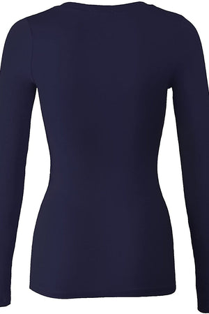 Bozzolo Women's Basic Round Neck Warm Soft Stretchy Long Sleeves T Shirt - SaltTree