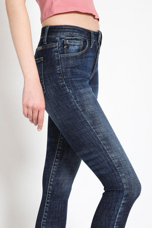 Kancan - Women's Mid Rise Distressed Ankle Skinny Jeans - kc7274 - SaltTree