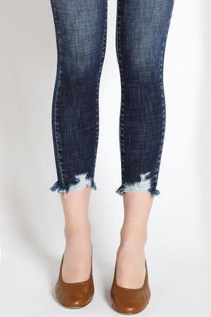 Kancan - Women's Mid Rise Distressed Ankle Skinny Jeans - kc7274 - SaltTree