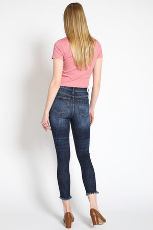 Kancan - Women's Mid Rise Distressed Ankle Skinny Jeans - kc7274 - SaltTree