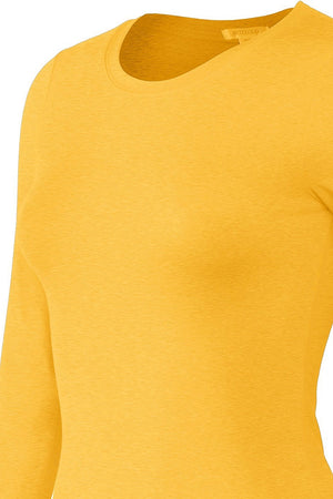 Bozzolo Women's Basic Round Neck Warm Soft Stretchy Long Sleeves T Shirt - SaltTree