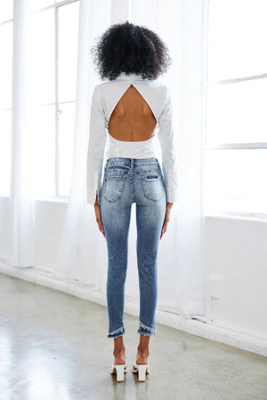 Kancan Women's Mid Rise Ankle Skinny Jeans - KKC6204M - SaltTree