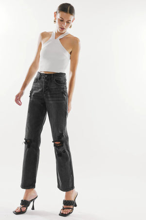 Kancan - Lynne Ultra High Rise Straight Jeans - kc6387dgop - SaltTree