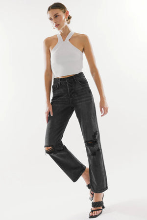 Kancan - Lynne Ultra High Rise Straight Jeans - kc6387dgop - SaltTree