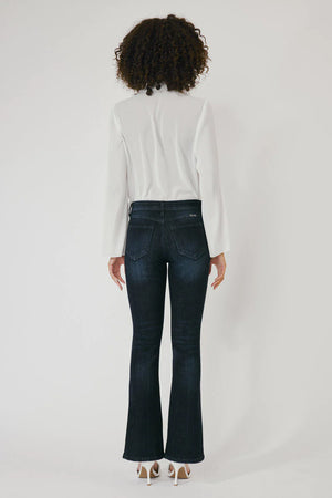 Kancan - Women's Petite High Rise Button Fly Flare Jeans - KC7348 - SaltTree