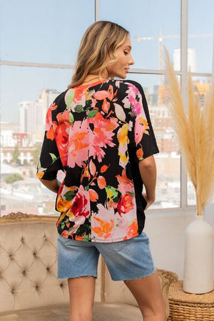 Sew In Love Full Size Floral Round Neck Short Sleeve T-Shirt - SaltTree