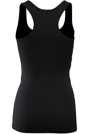 Bozzolo Women's Basic Cotton Spandex Racerback Solid Plain Fitted Tank Top -RT1777 - SaltTree
