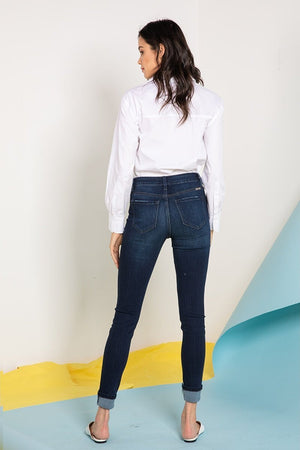 Kan Can Women's High Rise Button Fly Super Skinny Jeans - kc6192-SaltTree